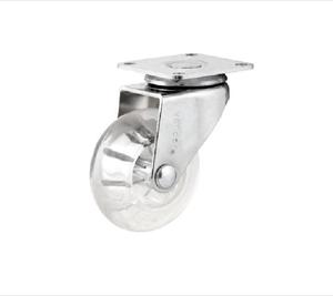 Rodízio giratório leve de poliuretano transparente