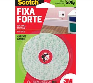 Fita adesiva dupla face espuma Fixa Forte Scotch 3M